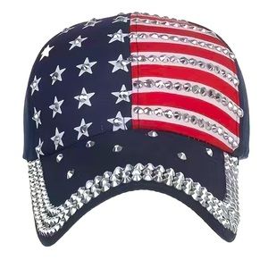 Patriotic USA Flag Rhinestone Baseball Cap